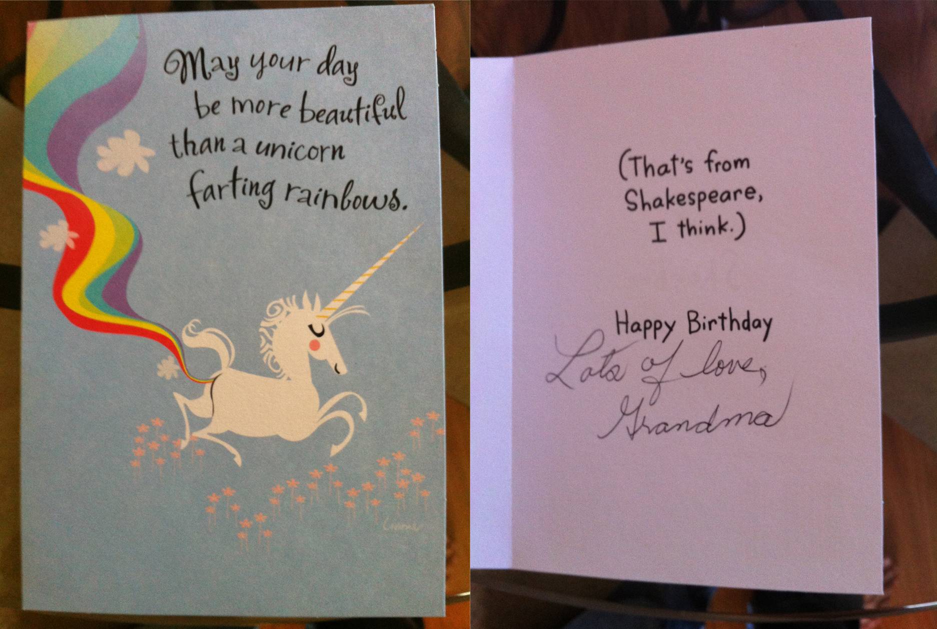 Birthday Cards For Grandma Ideas My Grandma Gave Me This Card For My Birthday Shes 85 Years Old And