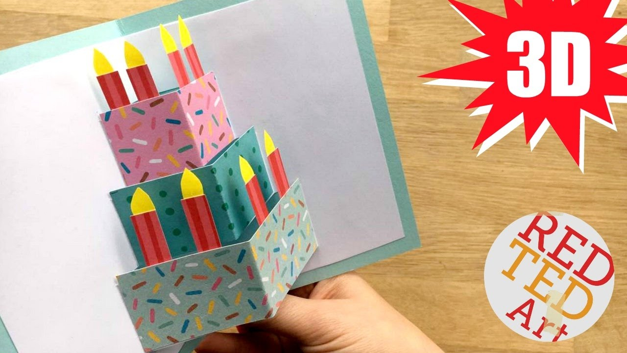 Card Ideas For Birthday Easy Cake Card Birthday Card Design Weddings Celebrations Diy Card Making Ideas