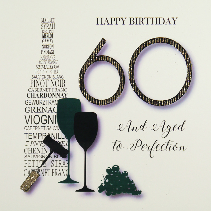 Handmade 60Th Birthday Card Ideas 60 And Aged To Perfection Large Handmade 60th Birthday Card Mrm9