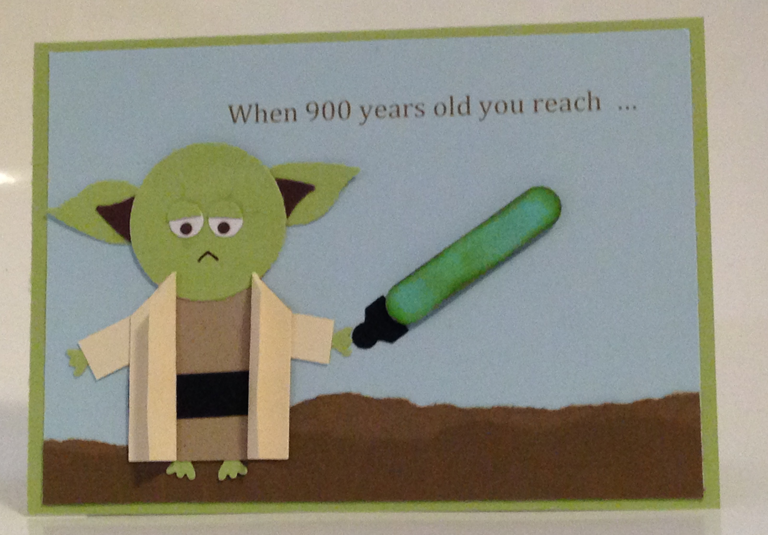 Star Wars Birthday Card Ideas Star Wars Punch Art Yoda Birthday Card Caros Pretty Things