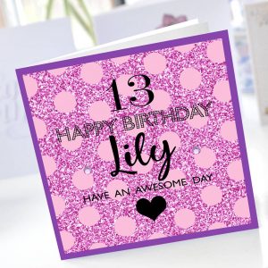 13Th Birthday Card Ideas Pink Glitter 13th Birthday Card