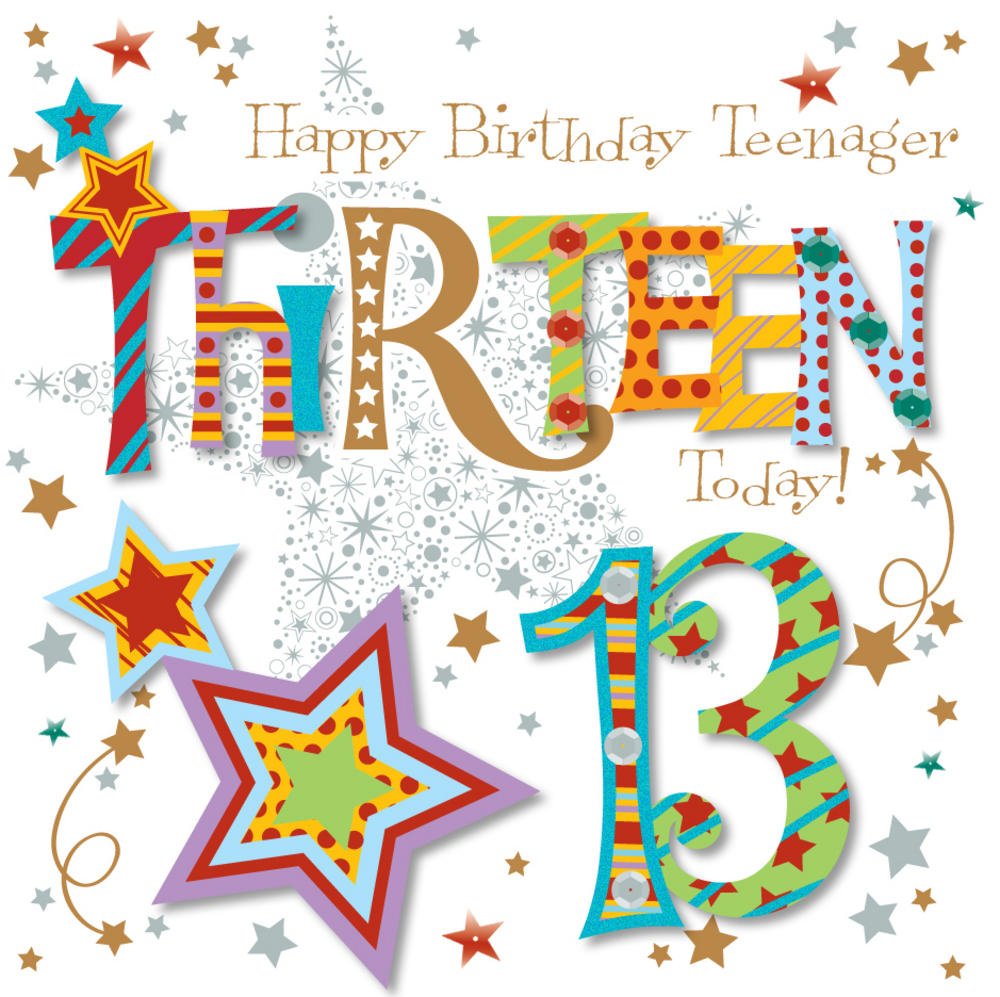 13Th Birthday Card Ideas Thirteen Today 13th Birthday Greeting Card