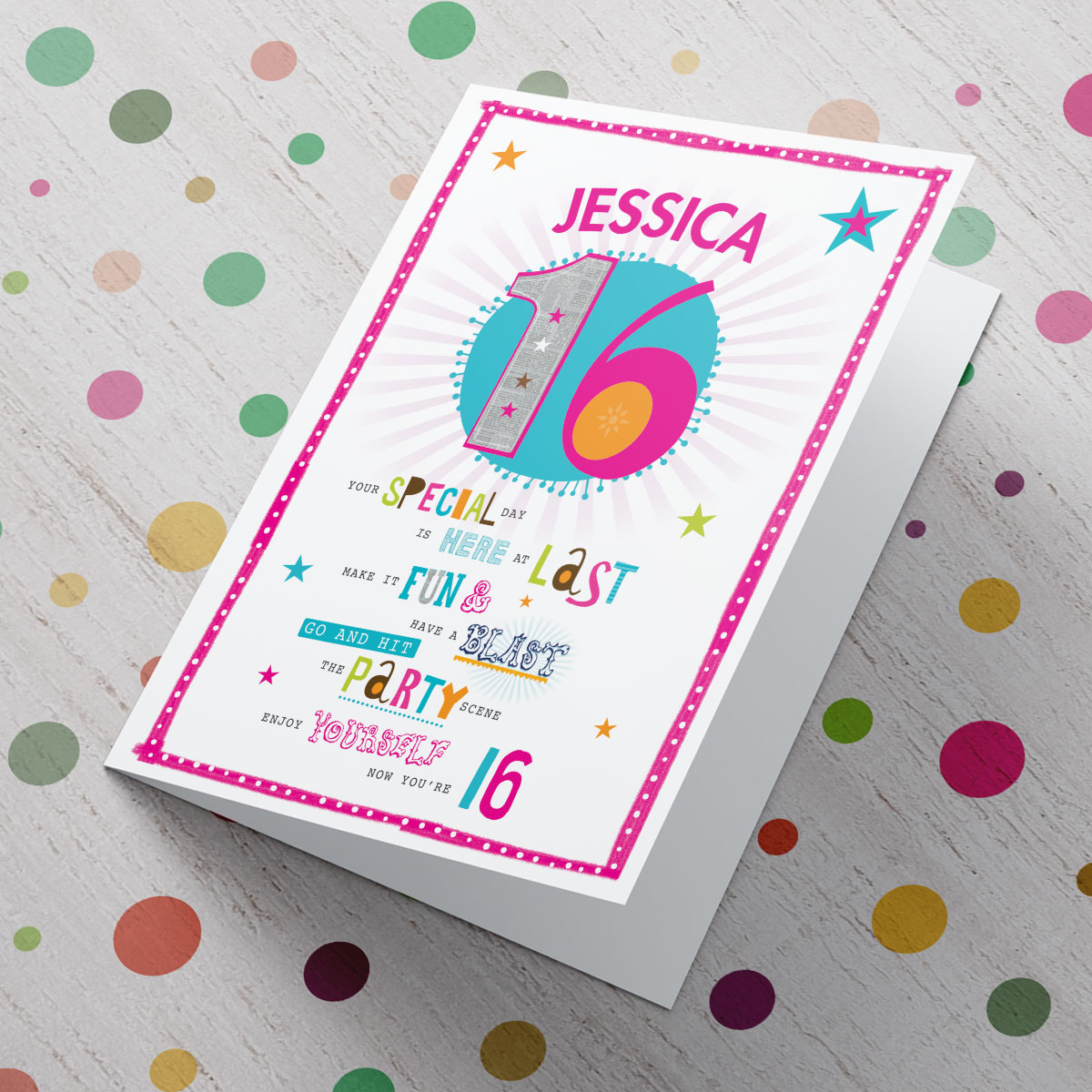 16 Birthday Card Ideas Personalised Card 16th Birthday Have A Blast