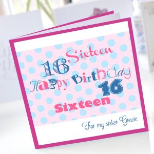16 Birthday Card Ideas Personalised Girls 16th Birthday Card