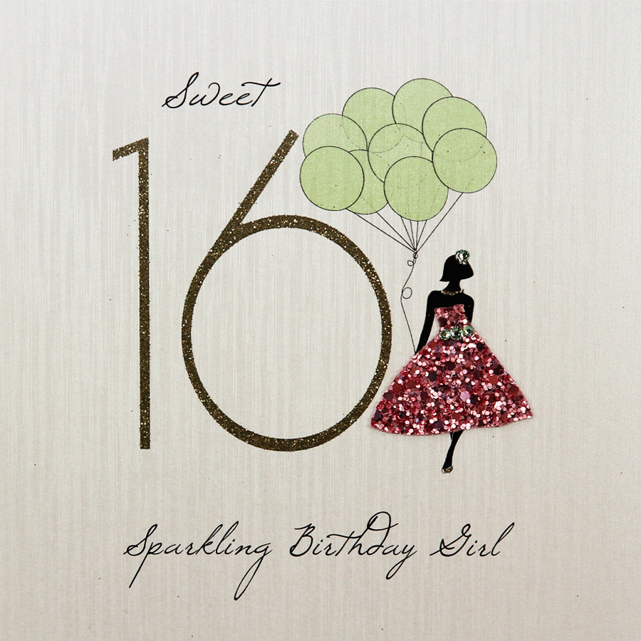 16 Birthday Card Ideas Sparkling Birthday Girl Handmade 16th Birthday Card Fk1