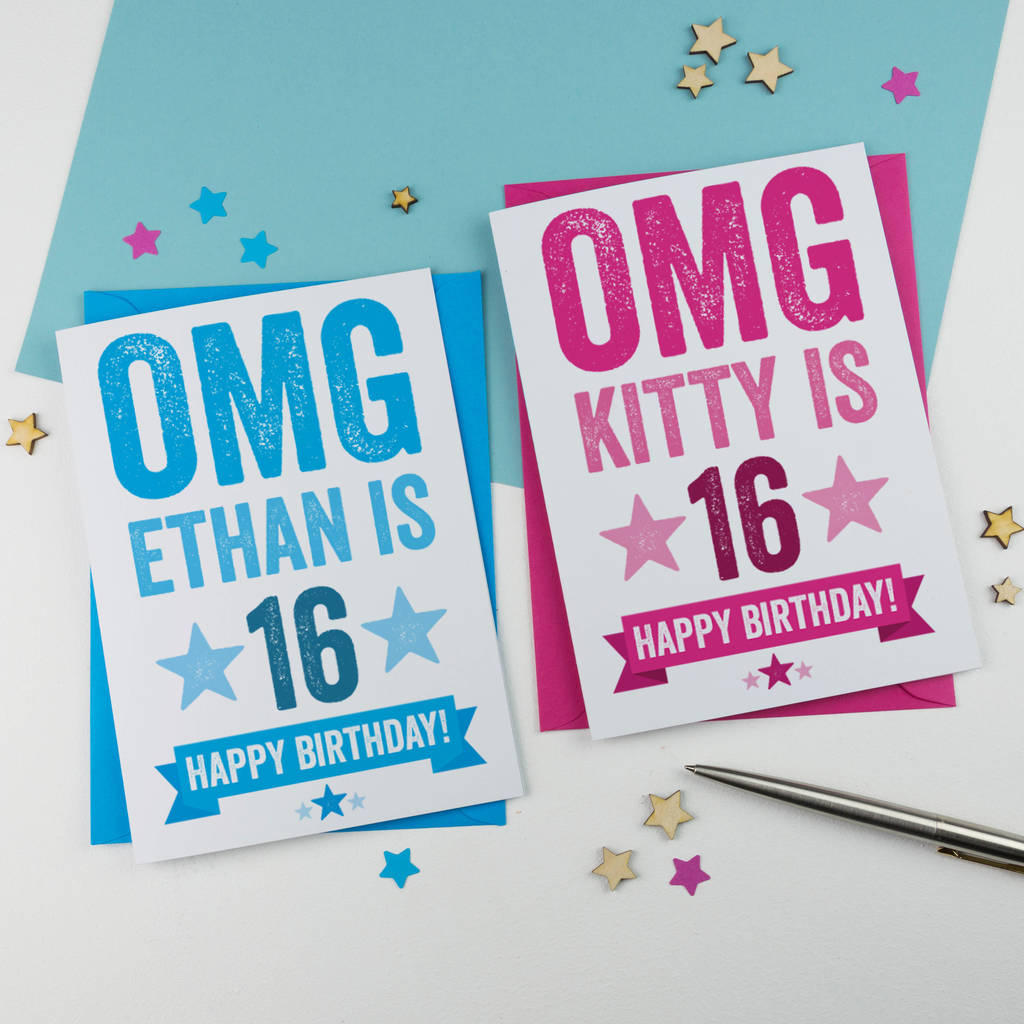 16Th Birthday Card Ideas Personalised 16th Birthday Card