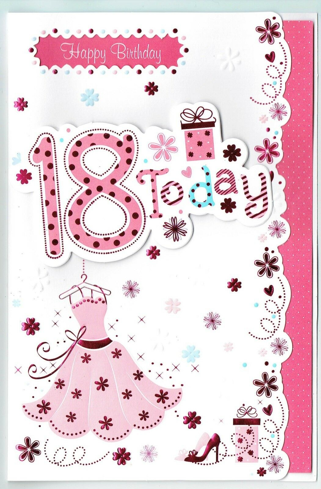 18 Birthday Card Ideas 18th Birthday Card Embossed Female Design