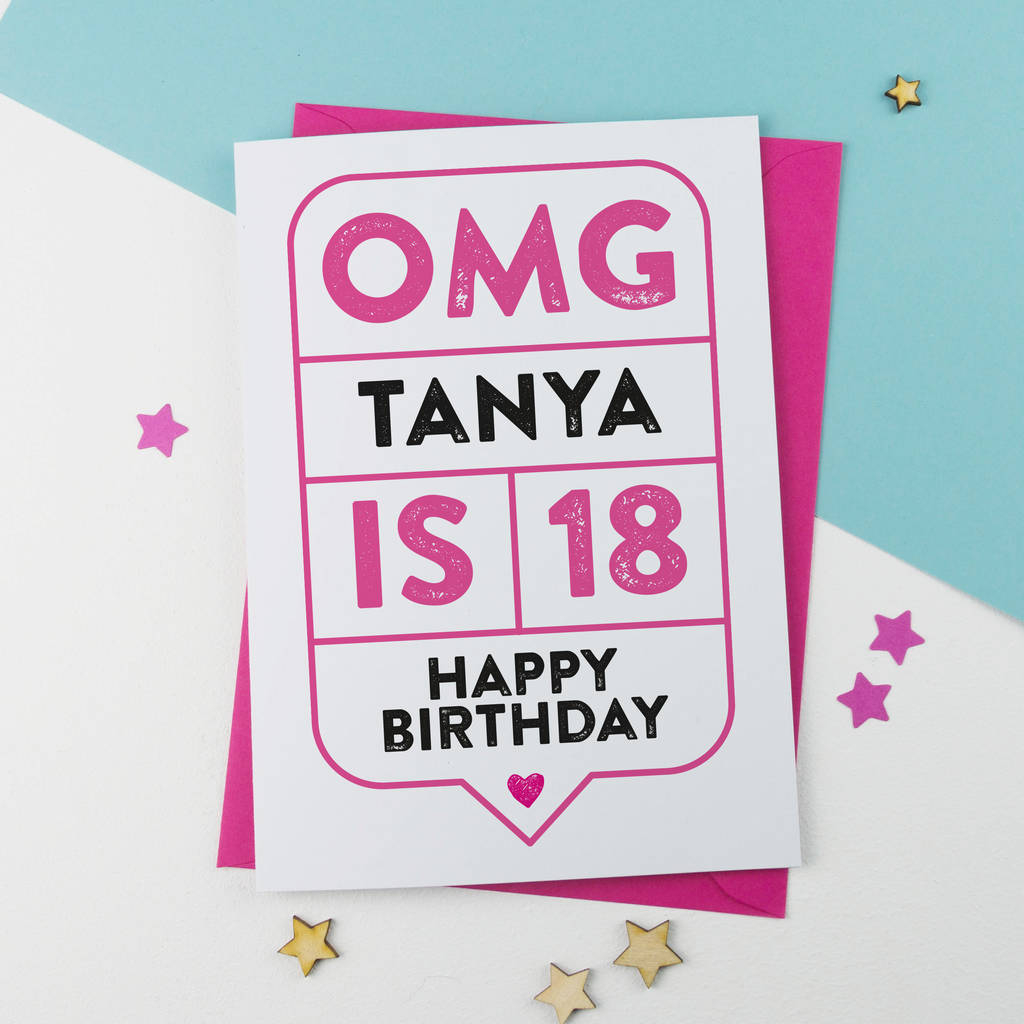 18 Birthday Card Ideas Omg 18th Birthday Card Personalised