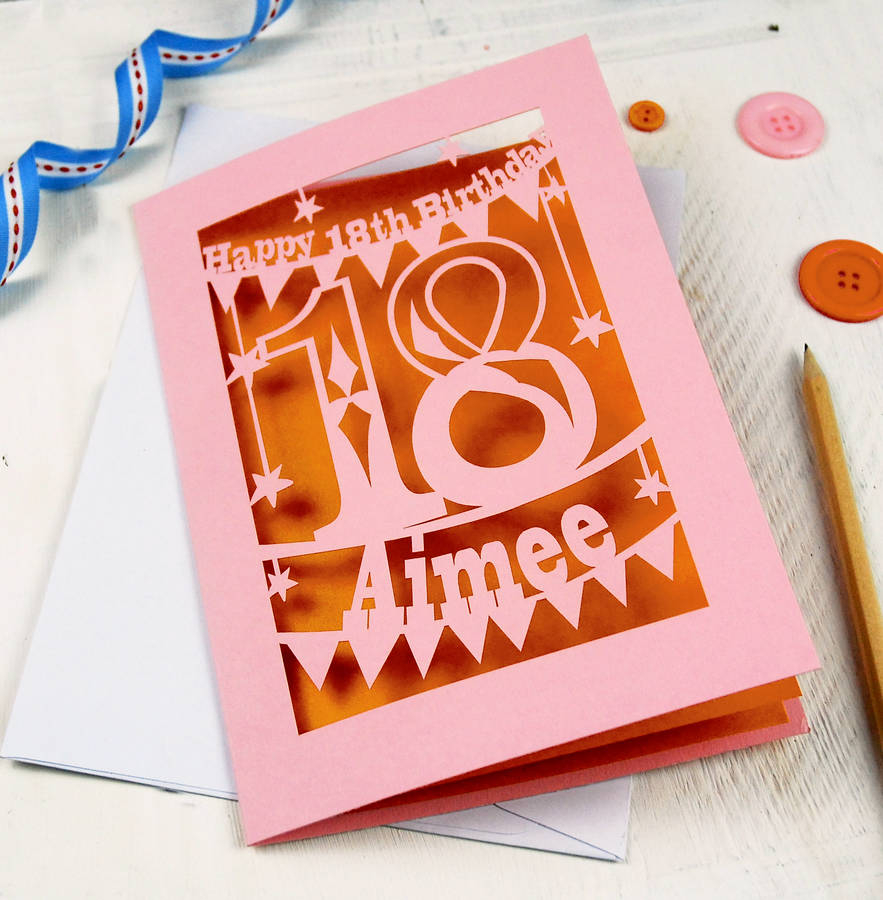 18 Birthday Card Ideas Personalised Papercut 18th Birthday Card