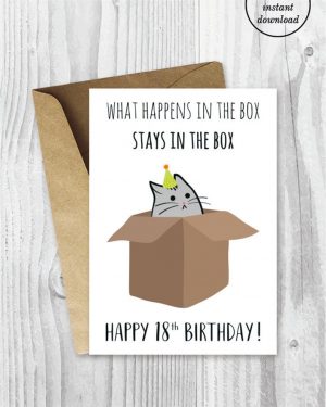 18Th Birthday Card Ideas 18th Birthday Printable Cards Funny 18th Birthday Cards Funny Cat Birthday Card Printable Cat Cards Instant Download 18 Birthday