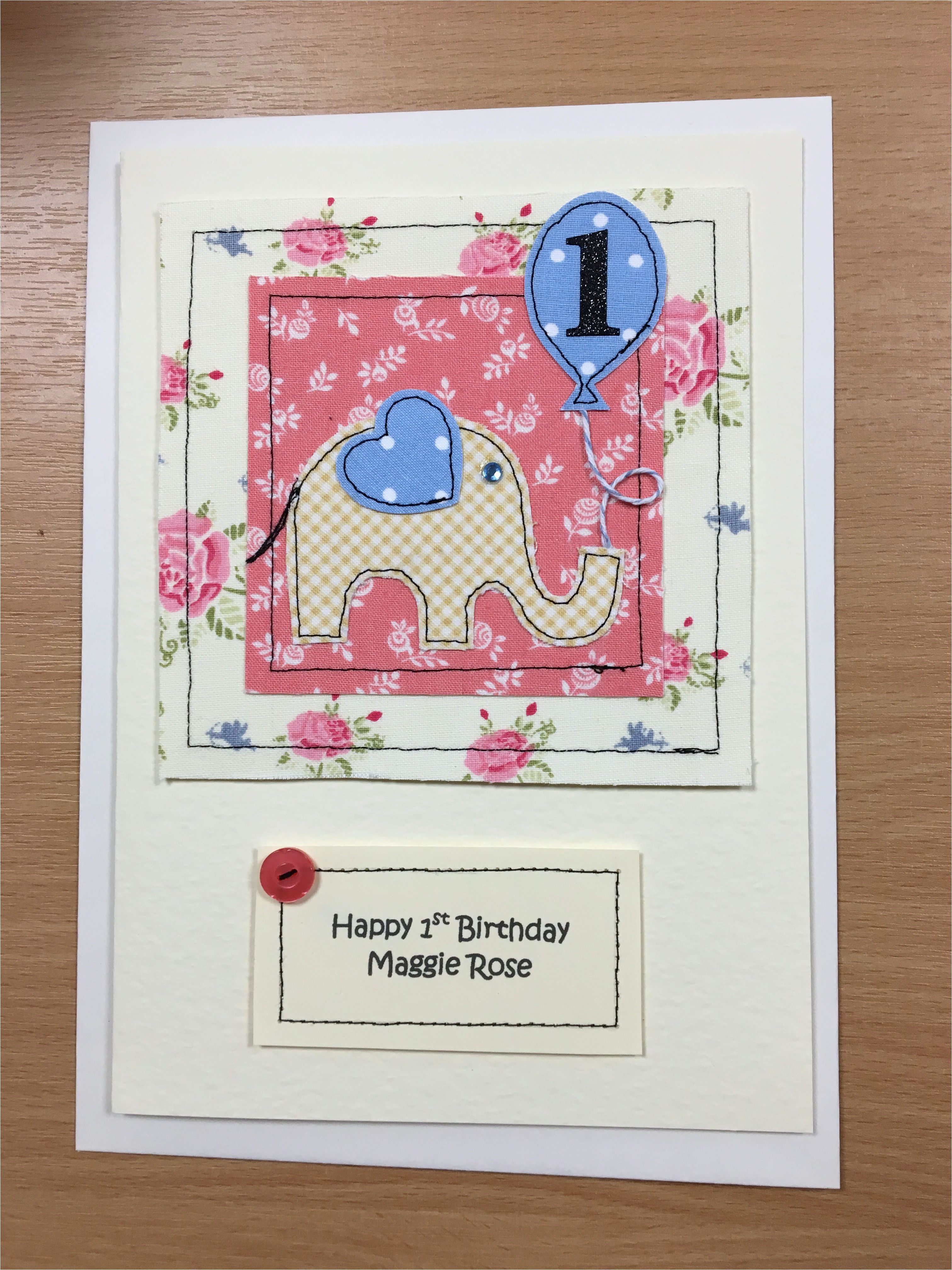 1St Birthday Card Ideas Diy Birthday Card Design Ideas Handmade Machine Sewn Personalised