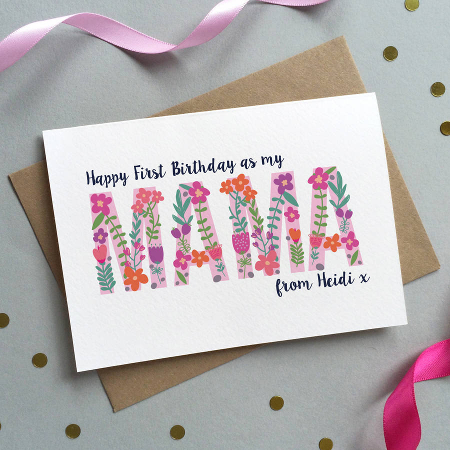 1St Birthday Card Ideas Floral First Birthday As Mum Personalised Card