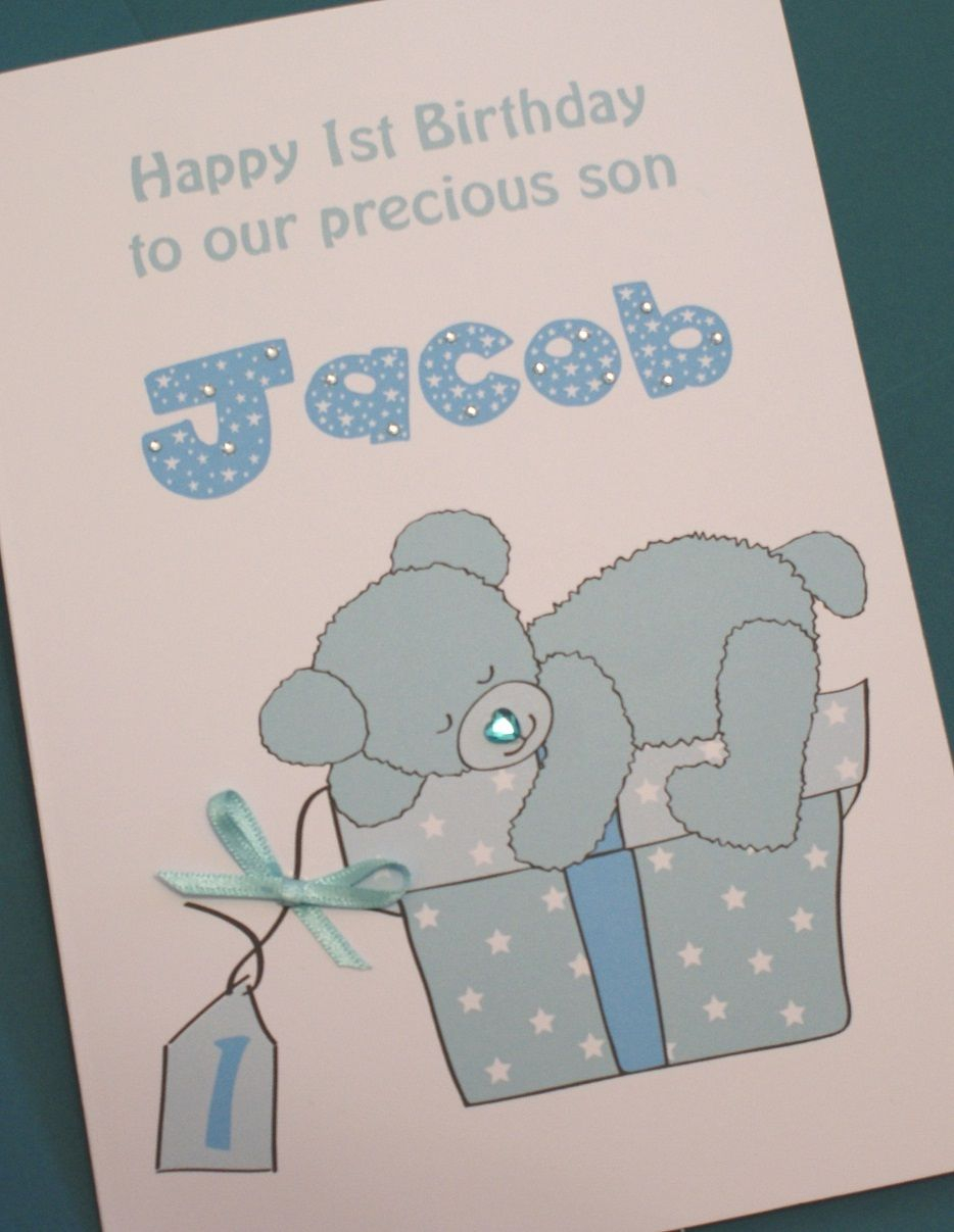 1St Birthday Card Ideas Large Handmade Personalised Ba Boy 1st Birthday Card Son Grandson Nephew