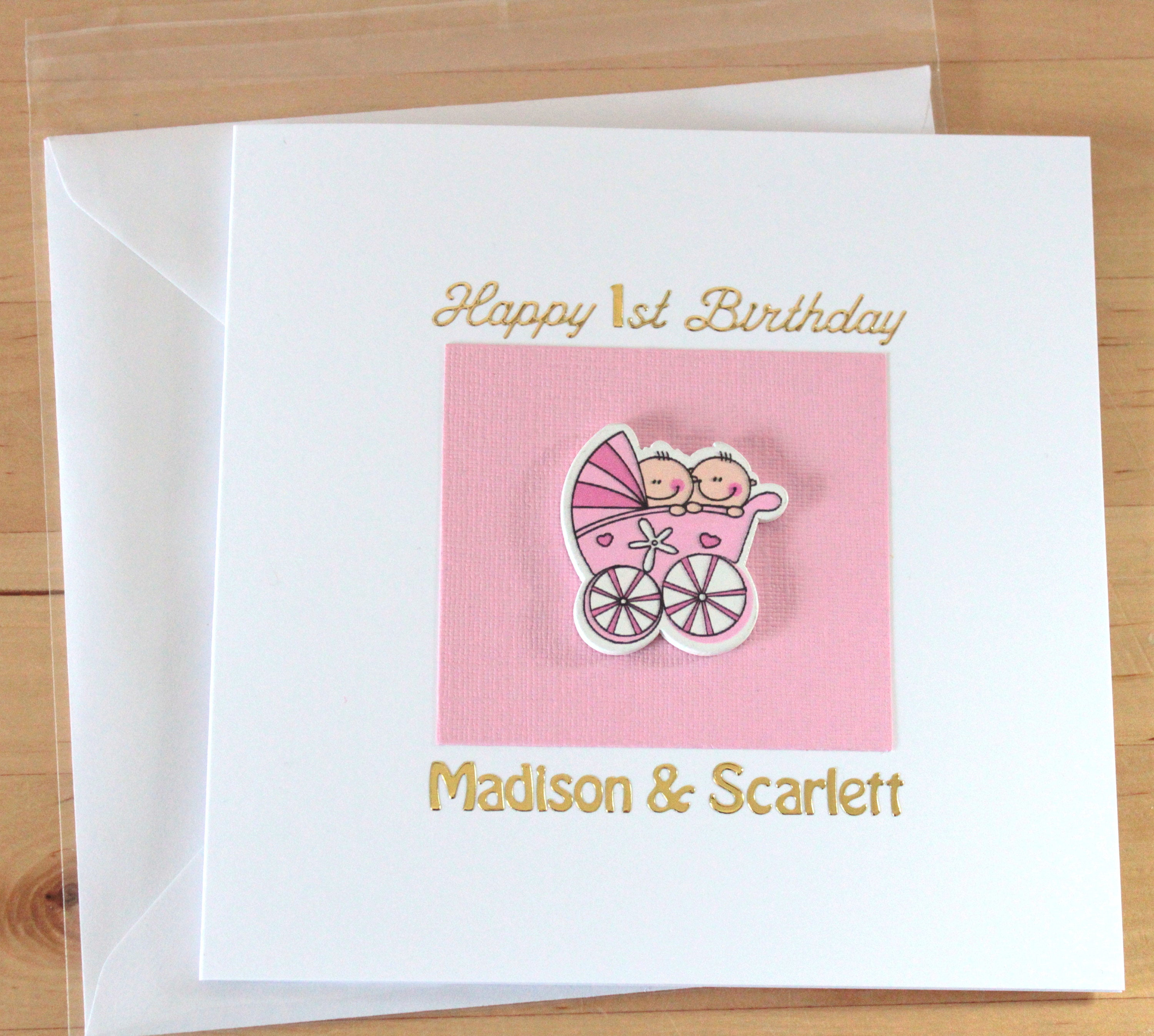 1St Birthday Card Ideas Twins Cards Twin Boys Twin Girls 1st Birthday Card Gift Personalised Twin Birthday Cards First 1st 2nd Birthday 1st Birthday Card