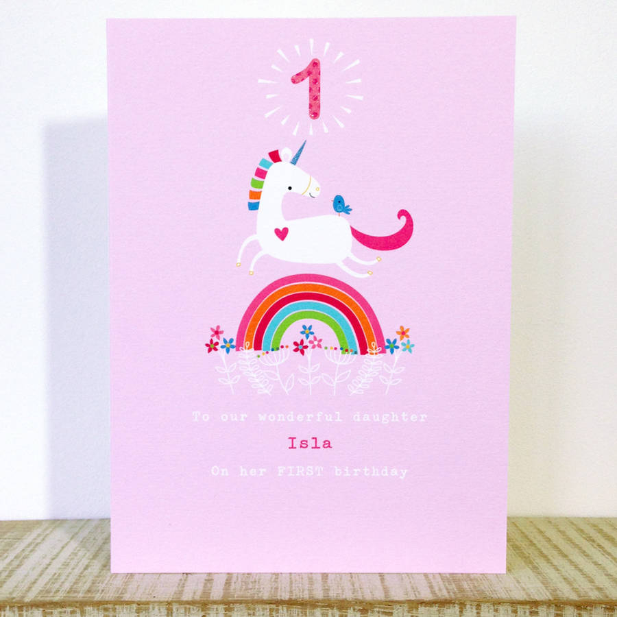 1St Birthday Card Ideas Unicorn First Birthday Card Or Pick Your Age
