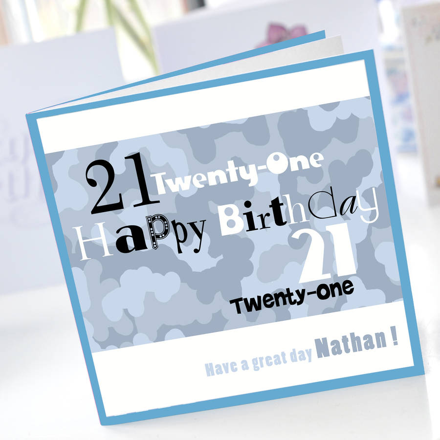 21 Birthday Card Ideas Personalised Boys 21st Birthday Card