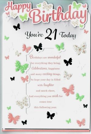21St Birthday Card Ideas 21st Birthday Card With Pop Out Butterfly Features