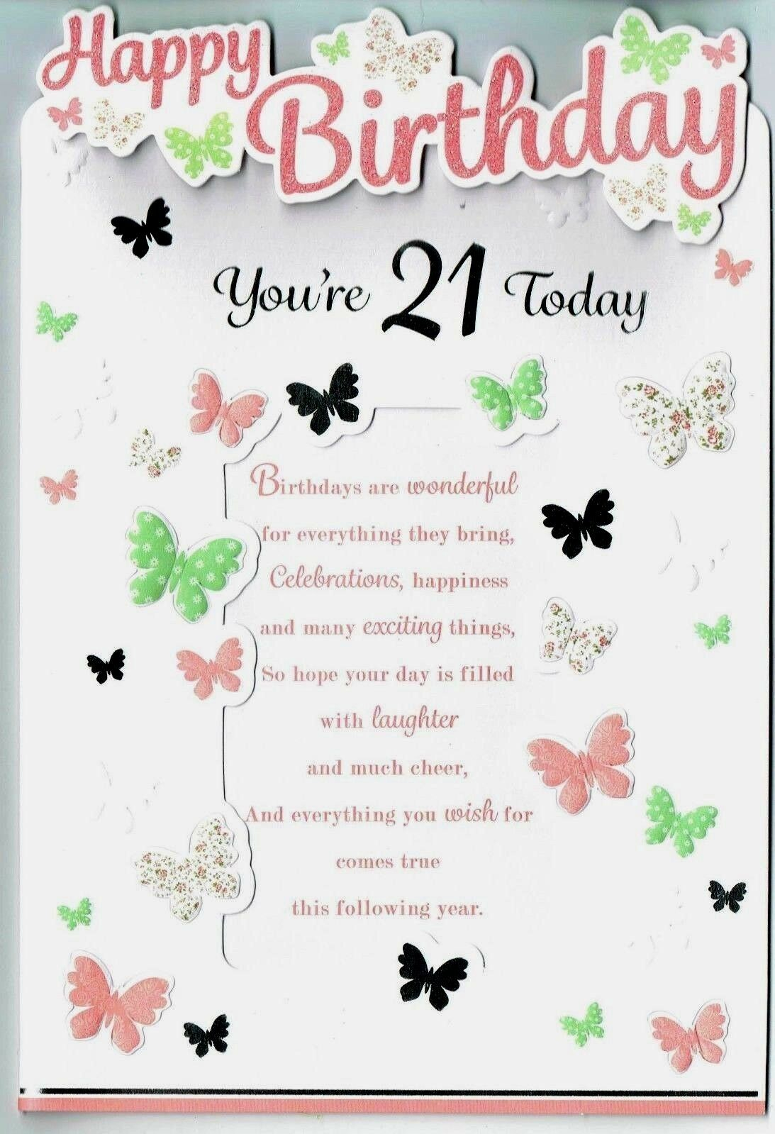 21St Birthday Card Ideas 21st Birthday Card With Pop Out Butterfly Features