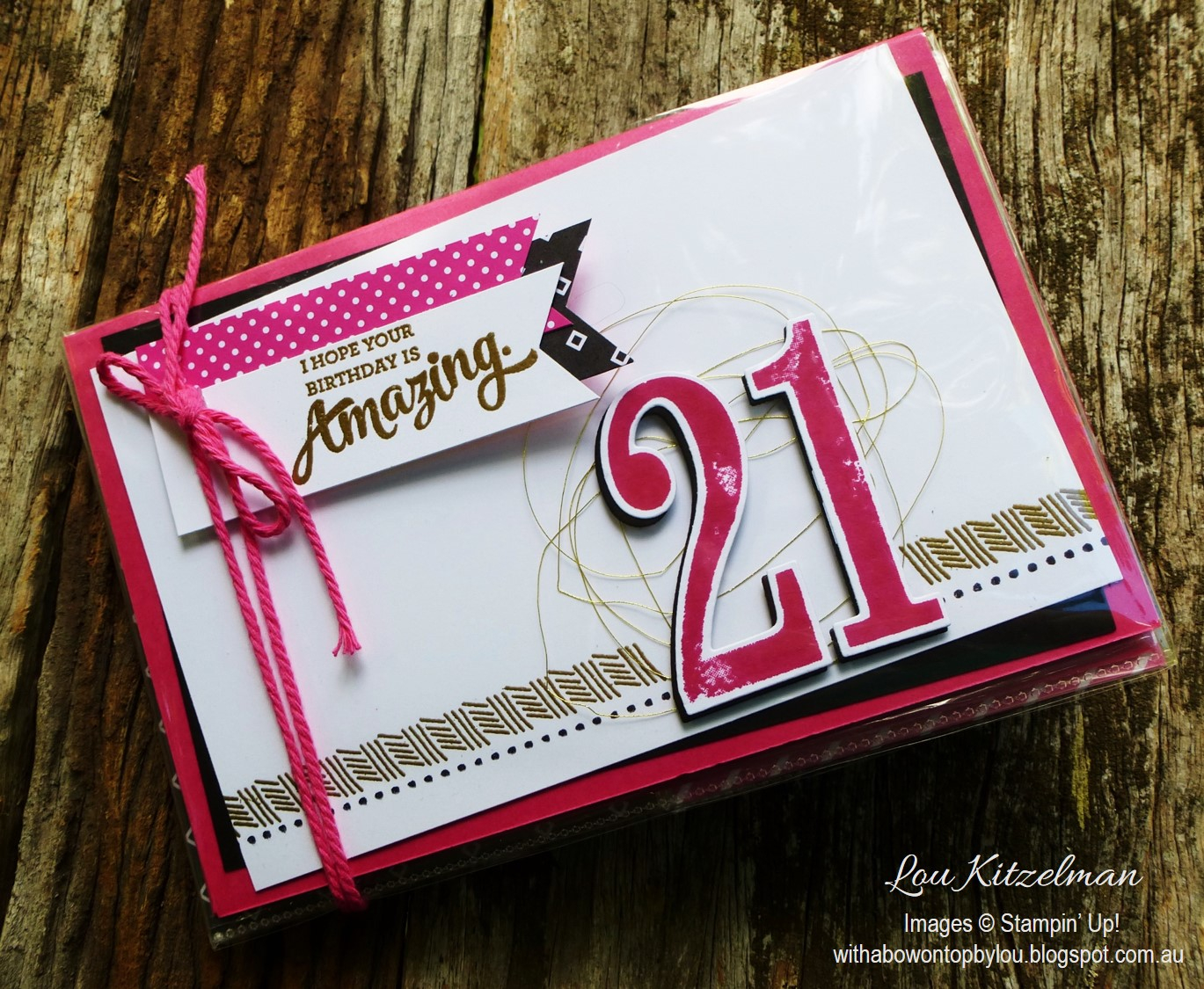 21St Birthday Card Making Ideas With A Bow On Top Pop Of Pink 21st Birthday