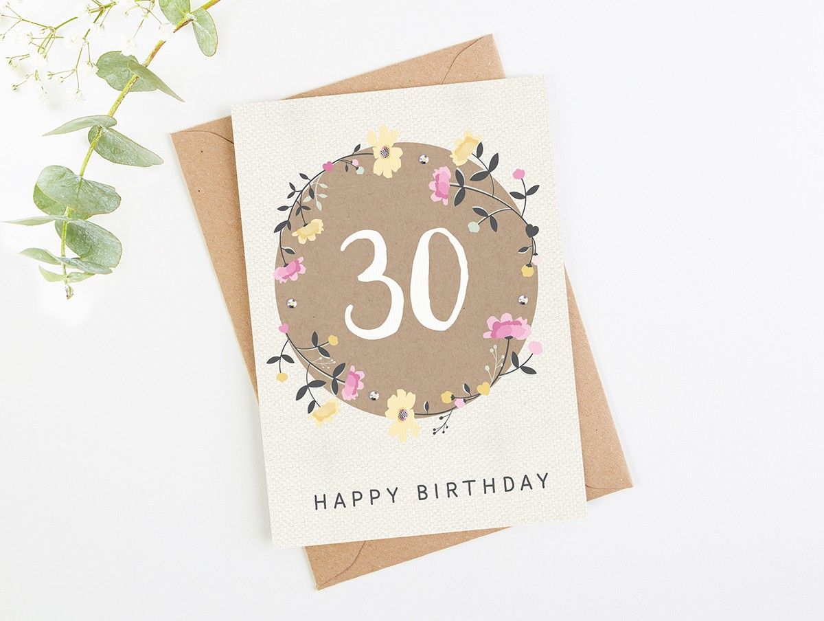 30Th Birthday Card Ideas 30th Birthday Card Floral