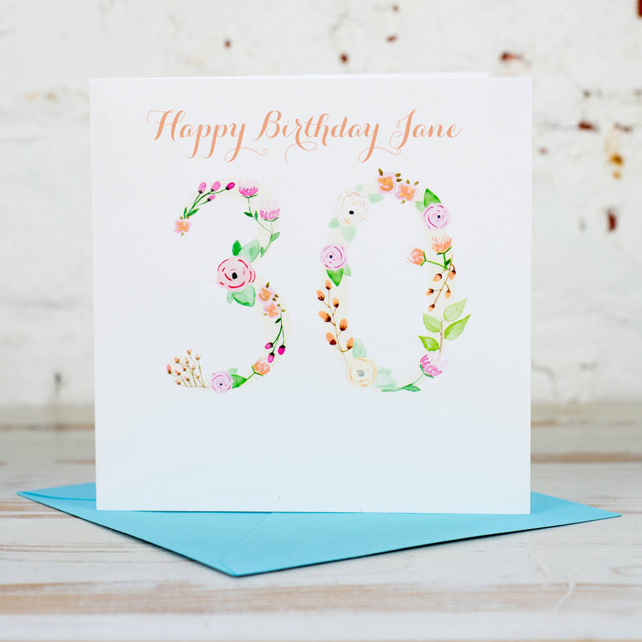 30Th Birthday Card Ideas Personalised 30th Birthday Card