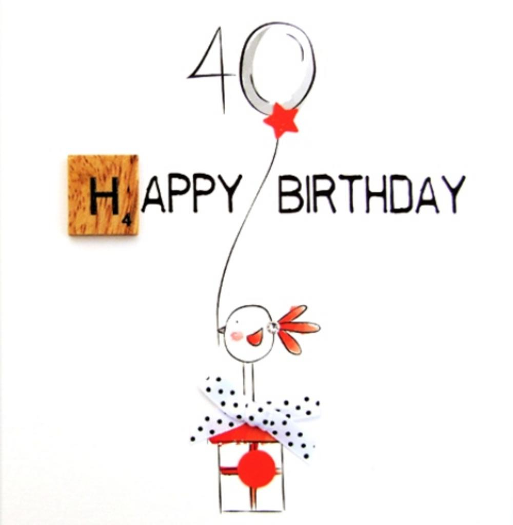 40 Birthday Card Ideas 40th Birthday Bexyboo Scrabbley Neon Greeting Card