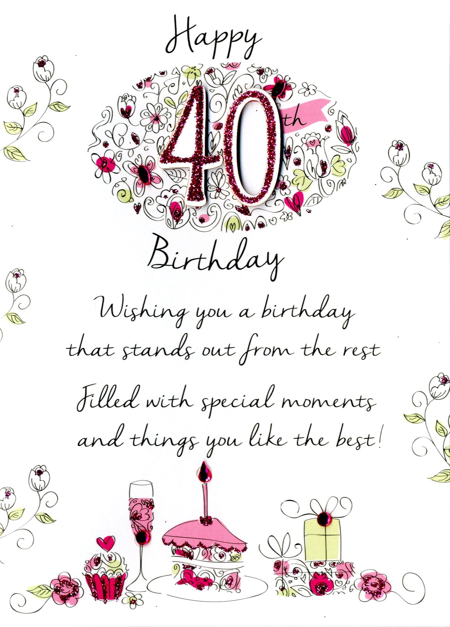 40 Birthday Card Ideas Female 40th Birthday Greeting Card