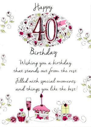 40Th Birthday Card Ideas Female 40th Birthday Greeting Card