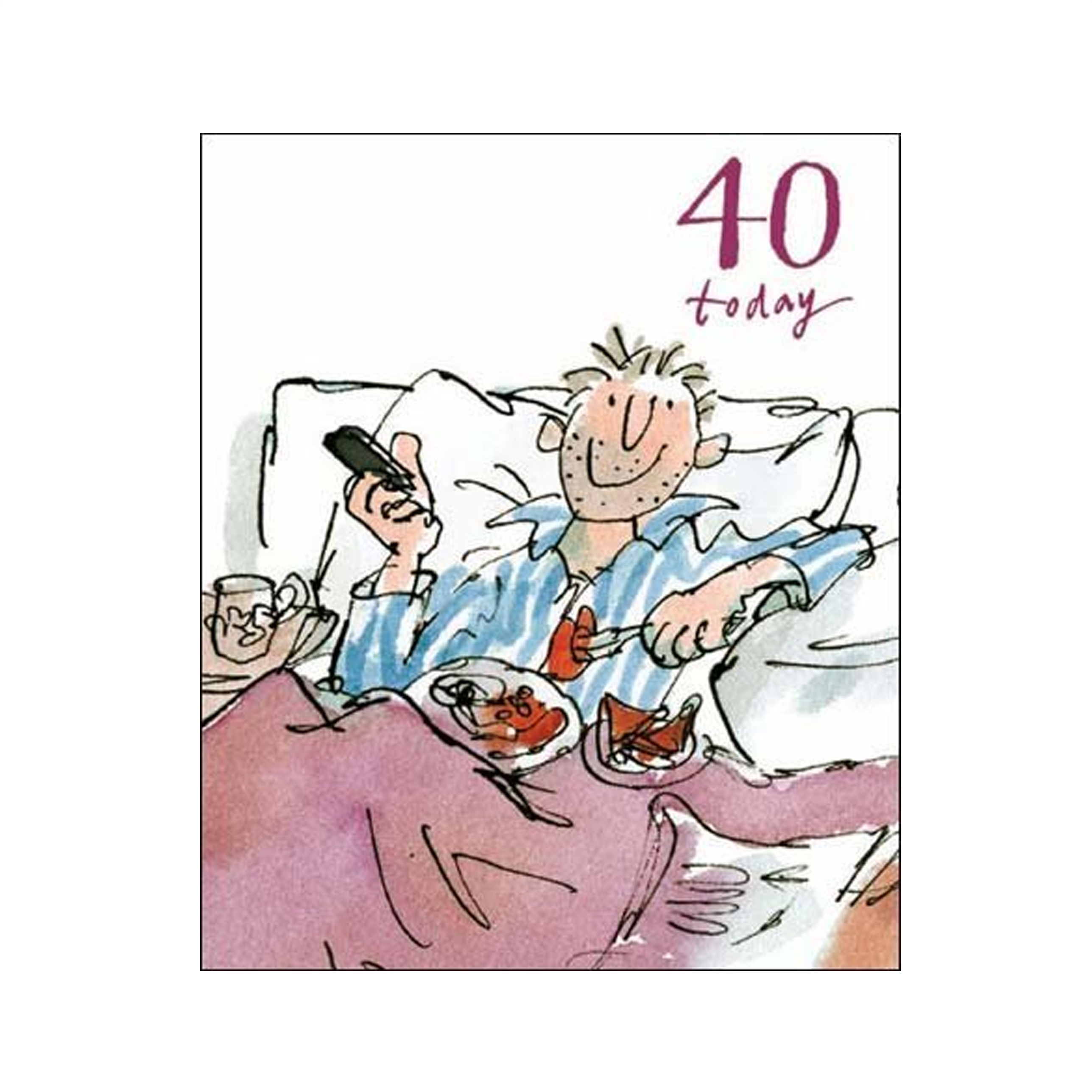 40Th Birthday Card Ideas For Men Breakfast In Bed Male 40th Birthday Card Quentin Blake
