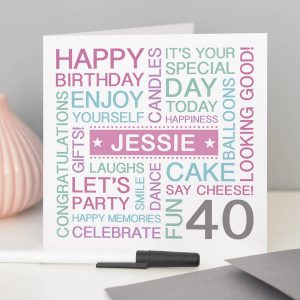 40Th Birthday Card Ideas Personalised 40th Birthday Card