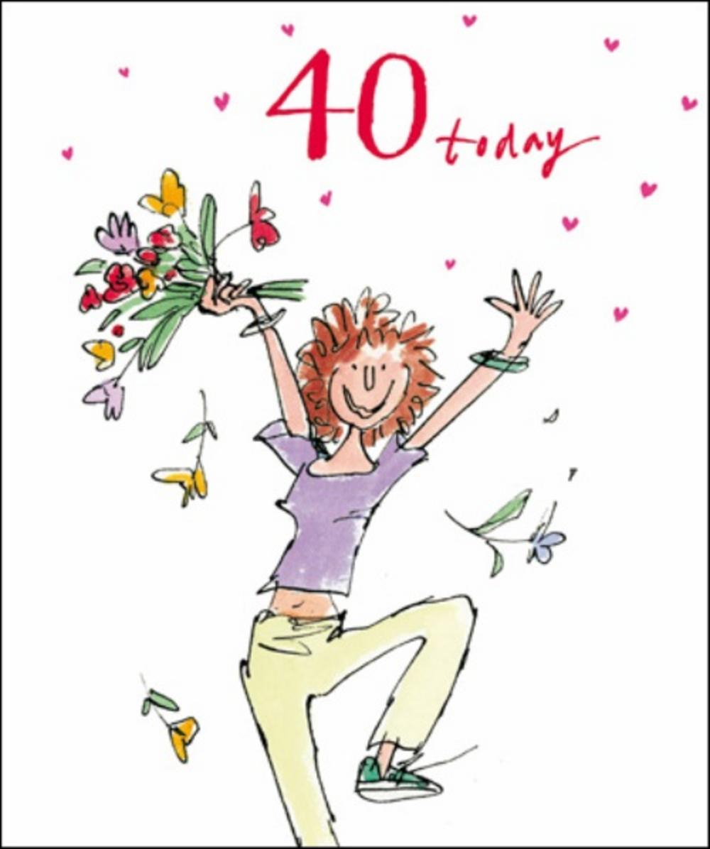 40Th Birthday Card Ideas Quentin Blake Female 40th Birthday Greeting Card