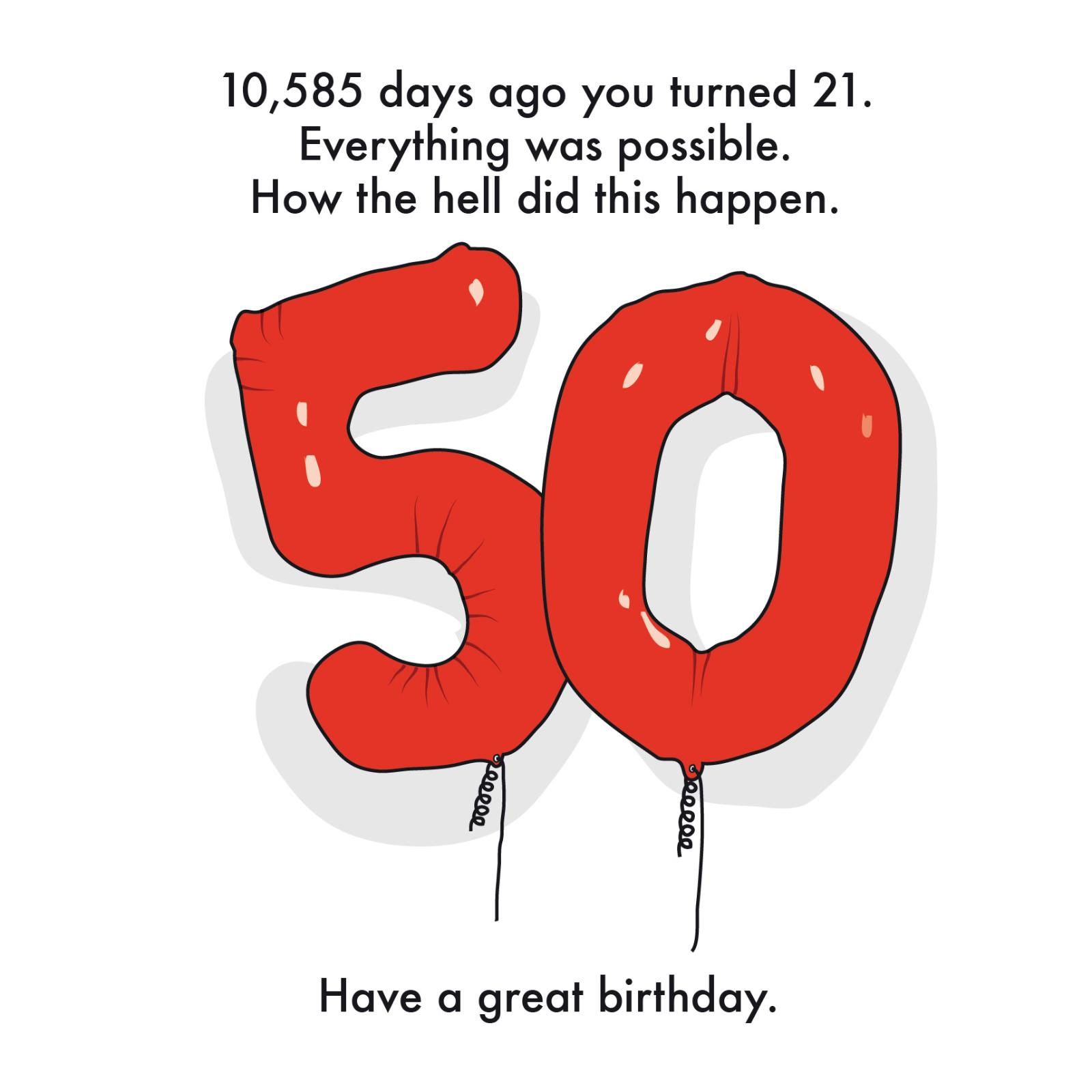 50Th Birthday Card Ideas Age 50 How Many Days Range Humorous 50th Birthday Card