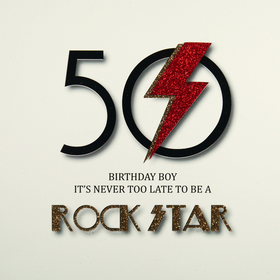 50Th Birthday Card Ideas Its Never Too Late To Be A Rock Star Large Handmade 50th Birthday Card Mrm7