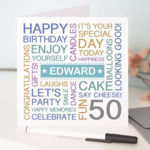 50Th Birthday Card Ideas Personalised 50th Birthday Card