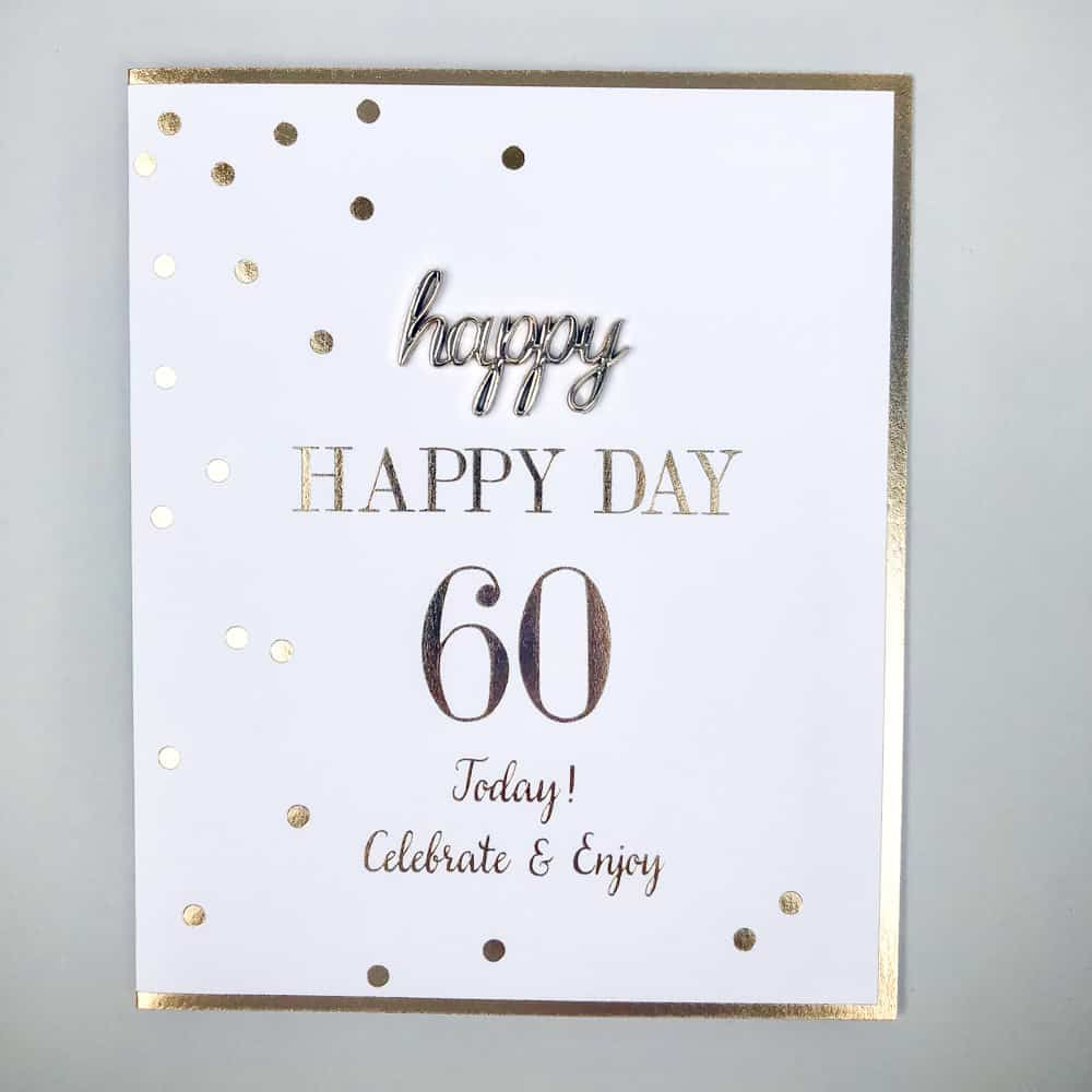 60Th Birthday Card Ideas 60th Birthday Word Charm Card