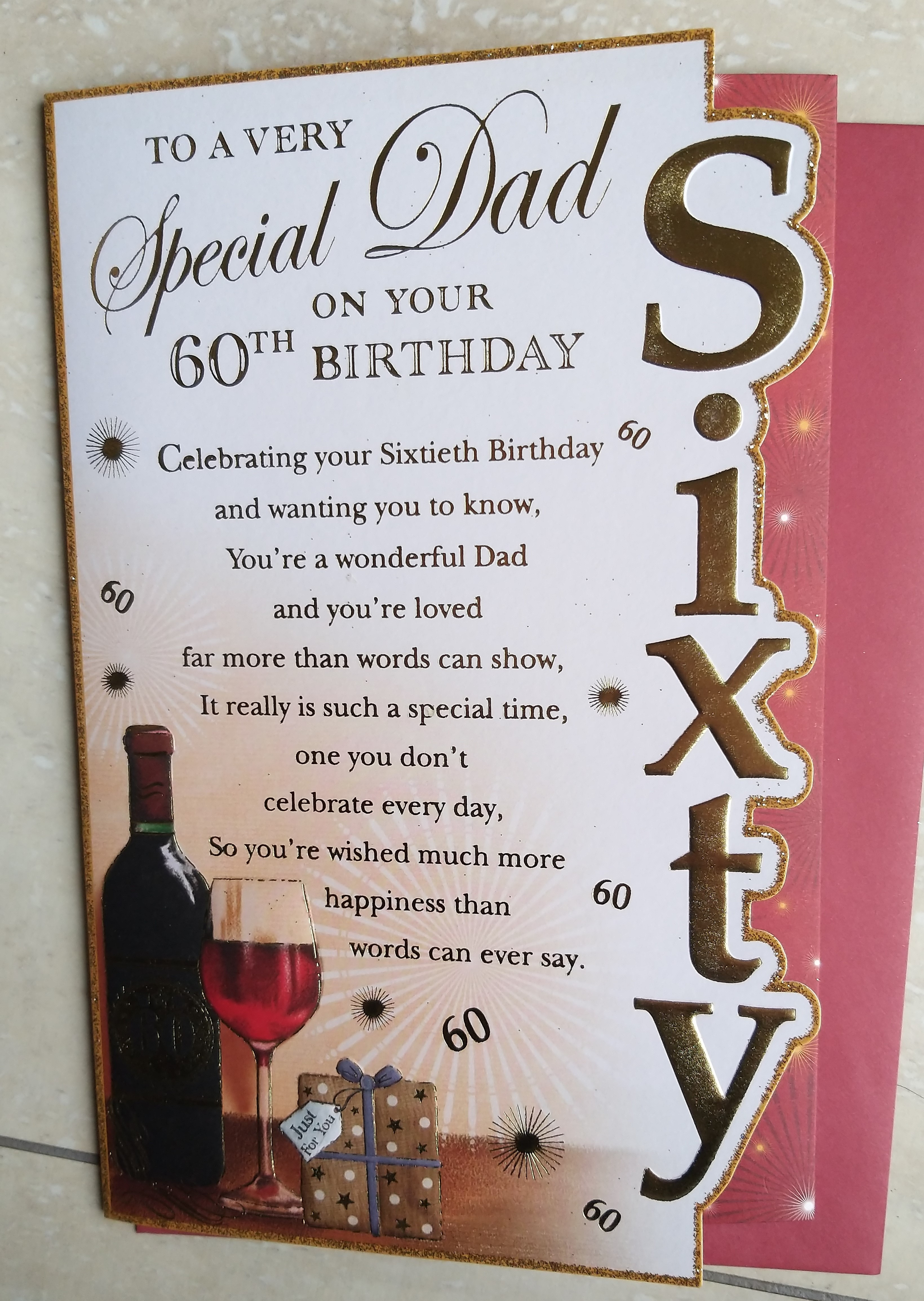 60Th Birthday Card Ideas Dad Birthday Card To A Very Special Dad On Your 60th Birthday Tri Fold Design