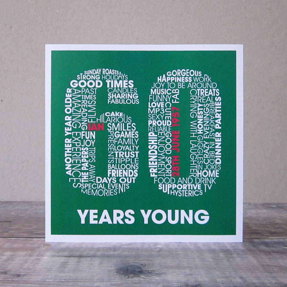 60Th Birthday Card Ideas Personalised 60th Birthday Card
