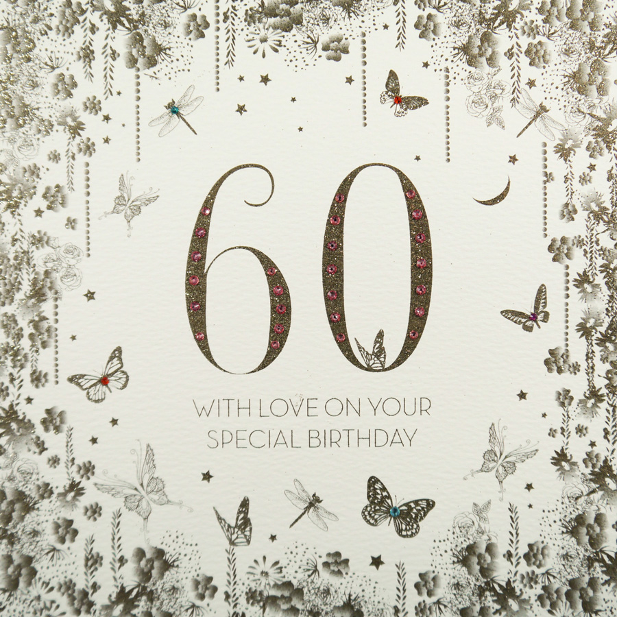 60Th Birthday Card Ideas With Love On Your Special Birthday Large Handmade 60th Birthday Card Gsl10