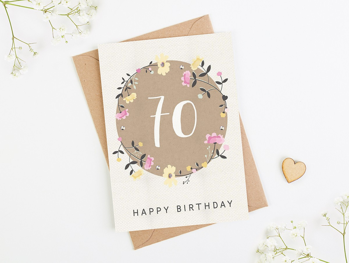 70Th Birthday Card Ideas 70th Birthday Card Floral