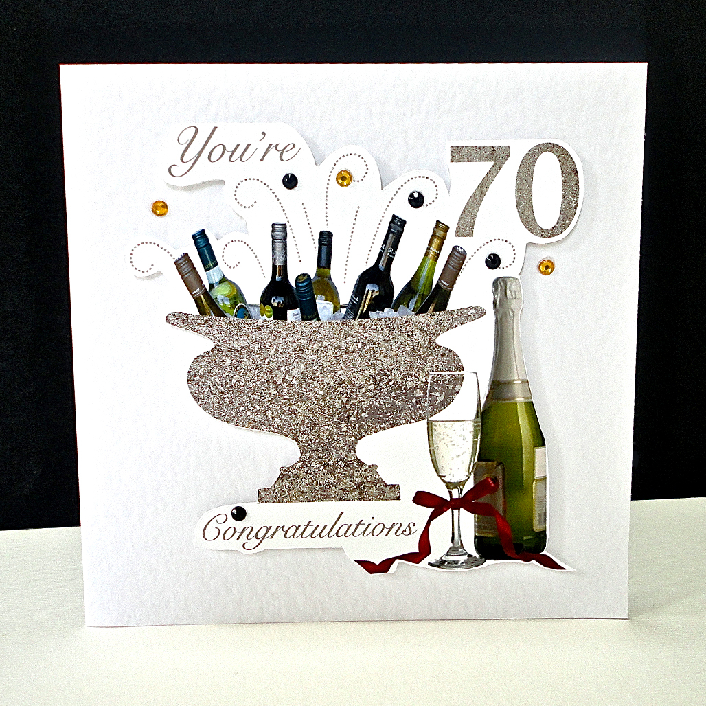 70Th Birthday Card Ideas Celebration Bottles 70th Birthday Card