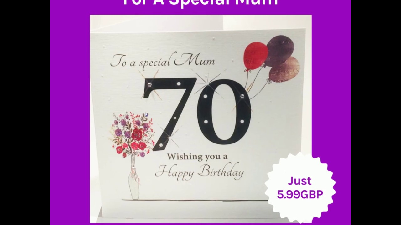 70Th Birthday Card Ideas Large 70th Birthday Card For A Special Mum