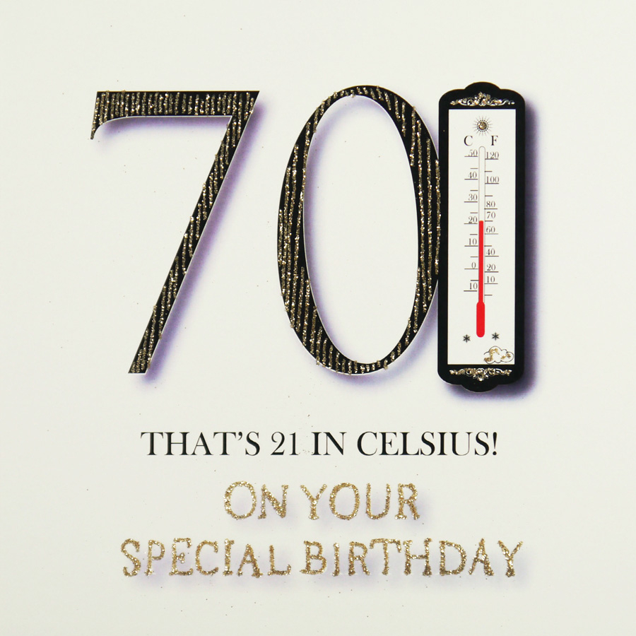 70Th Birthday Card Ideas Thats 21 In Celsuis Large Handmade 70th Birthday Card Mrm11