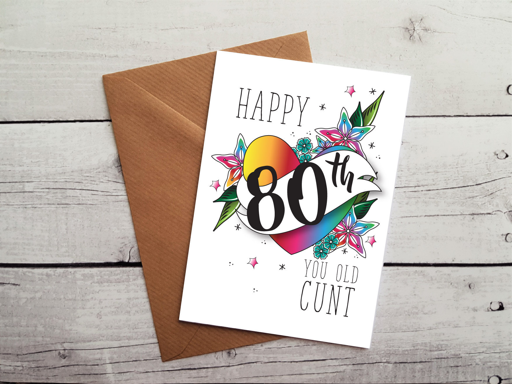 80 Birthday Card Ideas Insulting 80th Birthday Card Happy 80th You Old Cunt