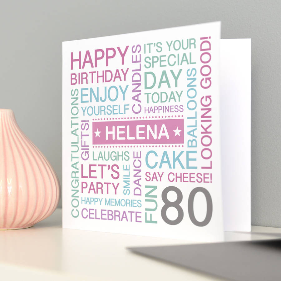 80 Birthday Card Ideas Personalised 80th Birthday Card