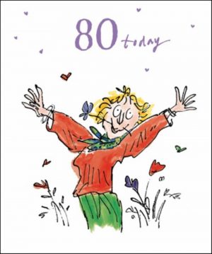 80 Birthday Card Ideas Quentin Blake Female 80th Birthday Greeting Card