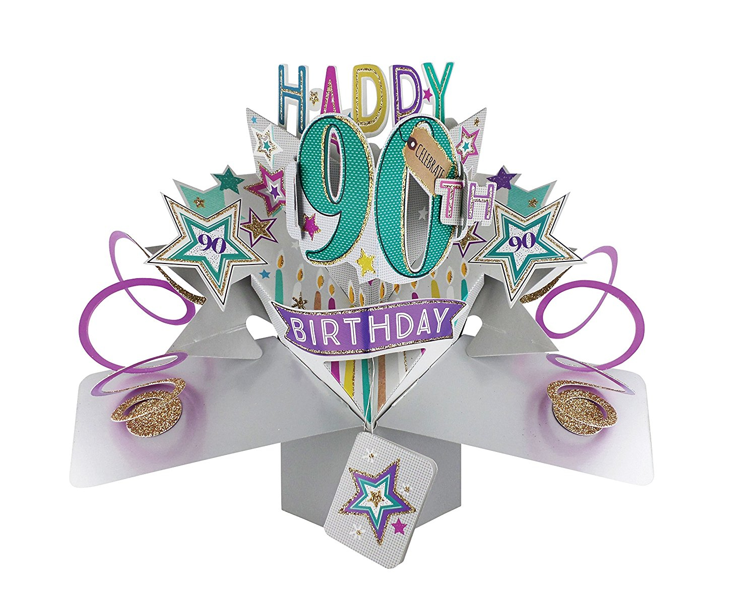 90Th Birthday Card Ideas Happy 90th Birthday Pop Up Greeting Card