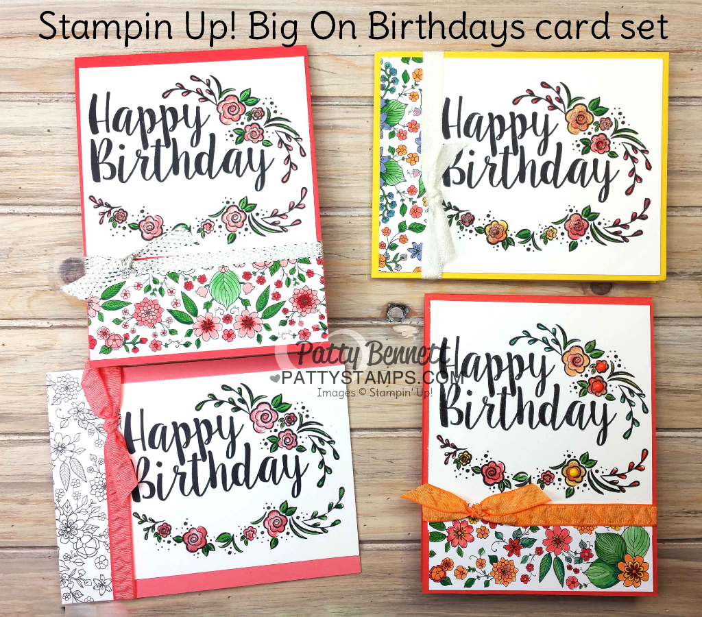 Big Birthday Card Ideas Big On Birthdays Stampin Up Card Set Patty Stamps