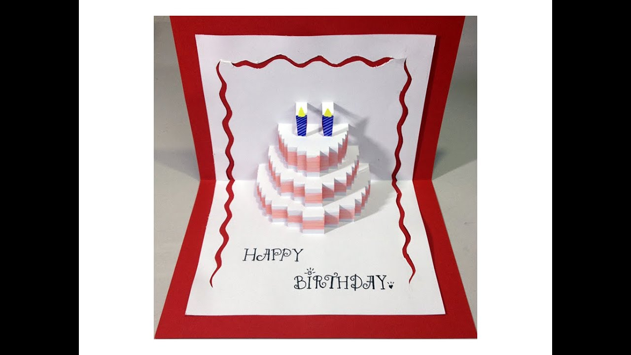 Big Birthday Card Ideas Happy Birthday Cake Pop Up Card Tutorial