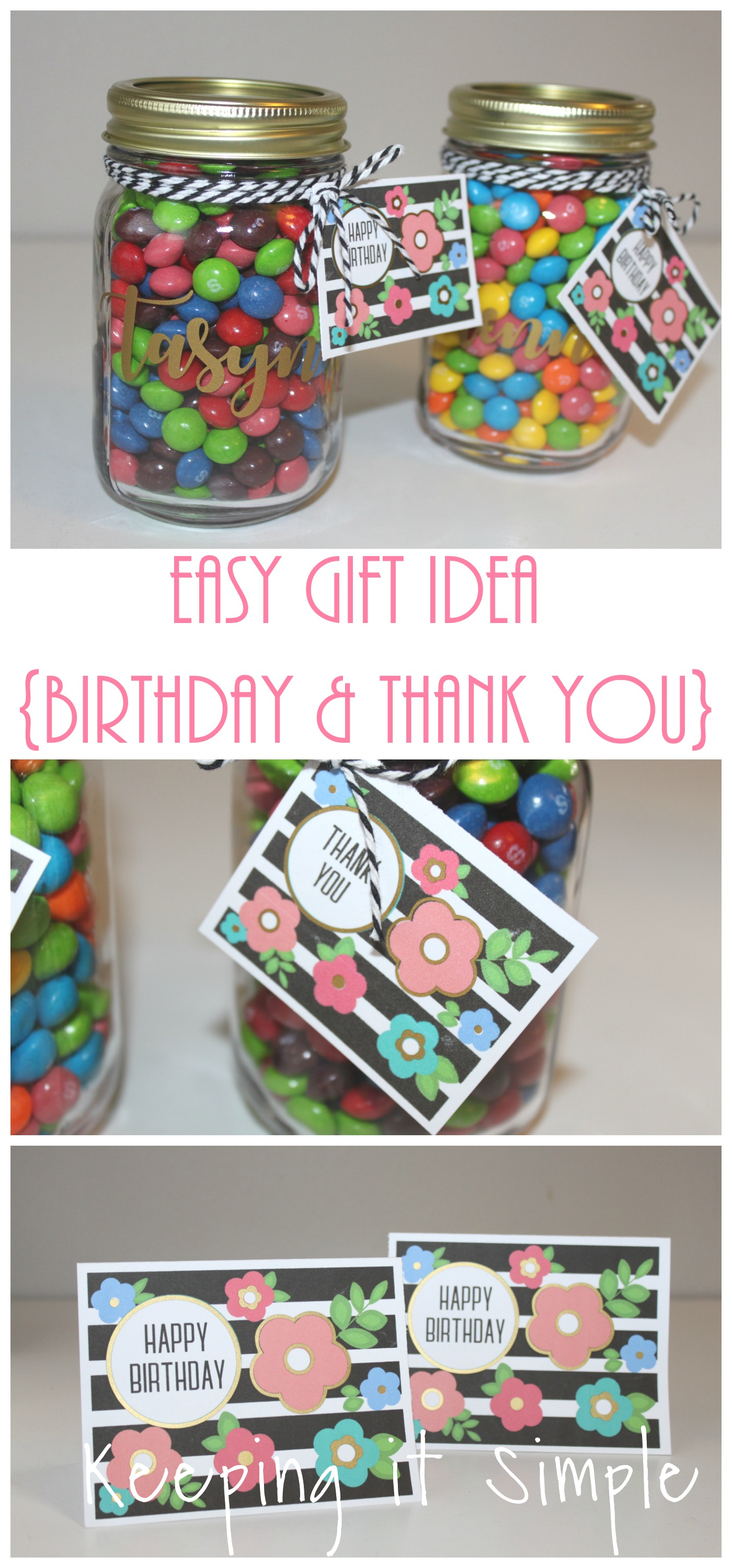 Birthday Candy Card Ideas Activity Days Birthday Gift Idea Candy Jars With Floral Tag