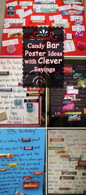 Birthday Candy Card Ideas Candy Bar Poster Ideas With Clever Sayings Hative